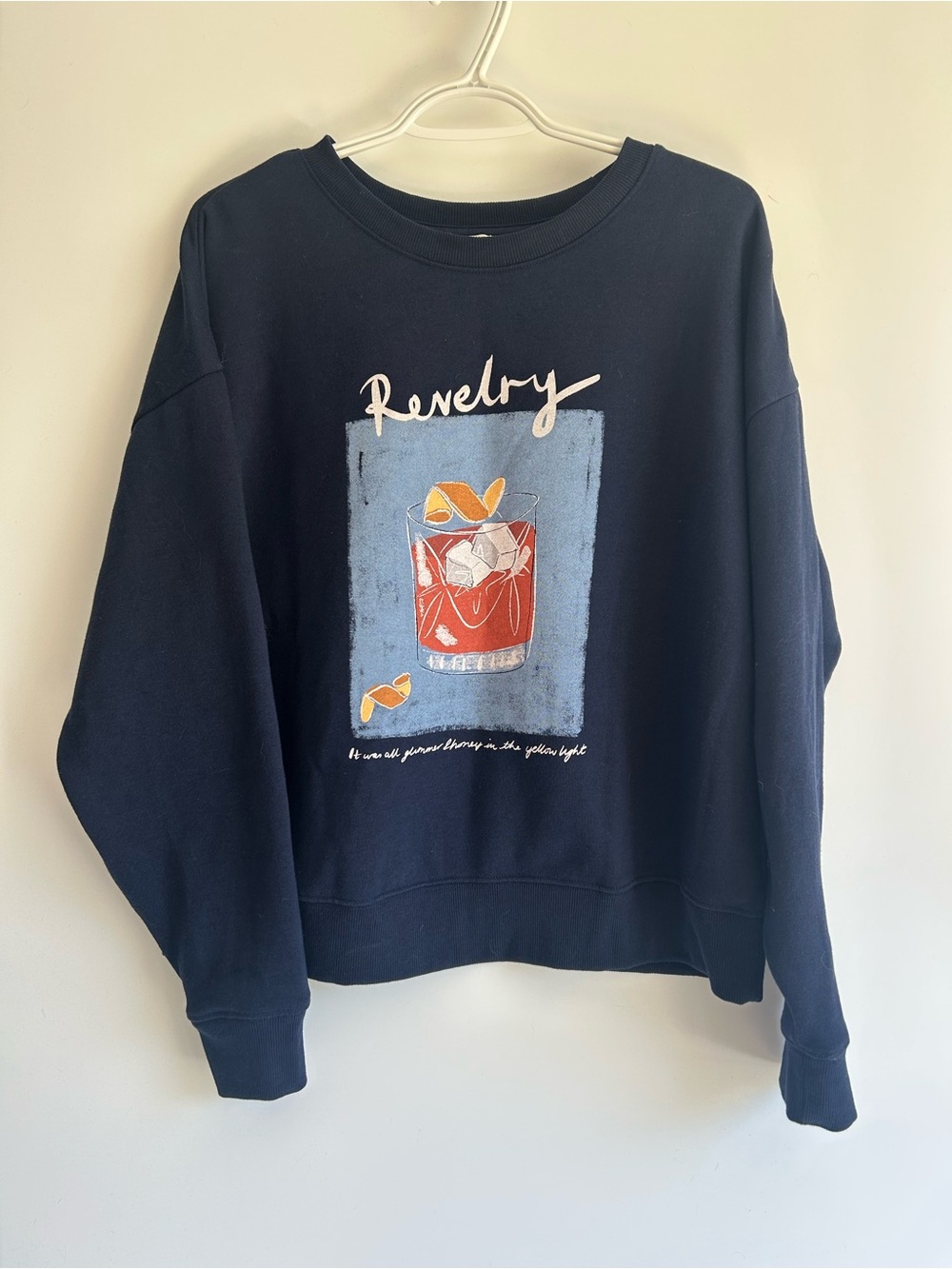 Anthropologie Maeve Navy Crewneck Sweatshirt Revelry Medium